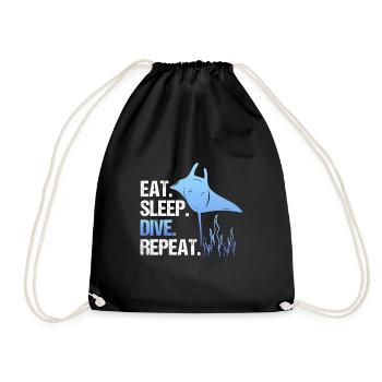 Eat sleep dive repetition - Drawstring Bag - black - Front
