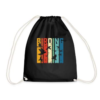 Chemise Birding Vintage - Birding Gift - Birdwatcher - Sac de sport léger - noir - Devant