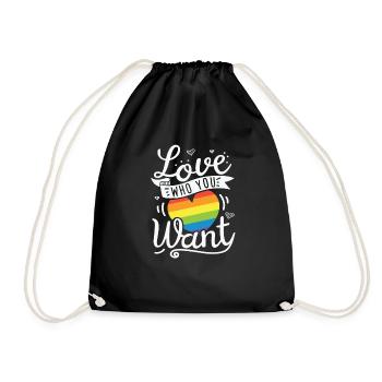 Rainbow Heart Gay Pride Gender Love - Turnbeutel - Schwarz - Vorne