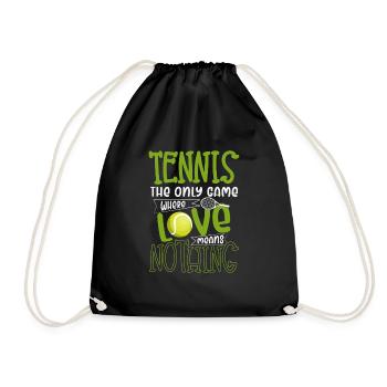 funny tennis design - Drawstring Bag - black - Front