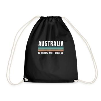 Australien - Turnbeutel - Schwarz - Vorne