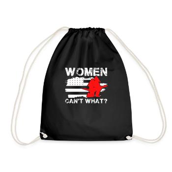 Women Can't What For Female Firefighter product - Drawstring Bag - black - Front
