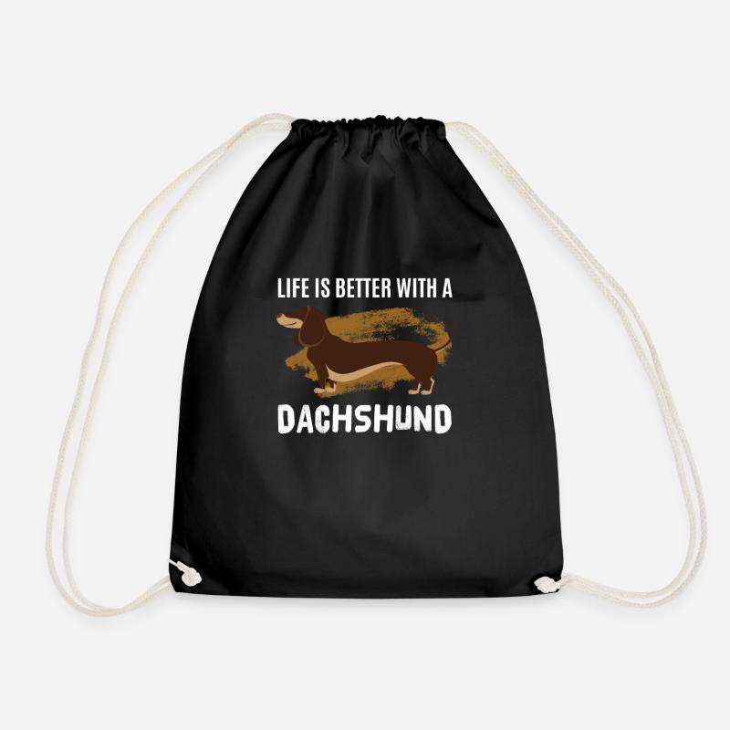 Dackel Dachshund - Turnbeutel - Schwarz