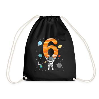 Chemise astronaute 6e anniversaire de l'espace extra-atmosphérique 6 ans - Sac de sport léger - noir - Devant