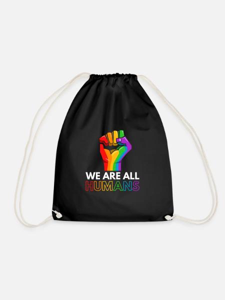 LGBT All Humans - Turnbeutel - Schwarz