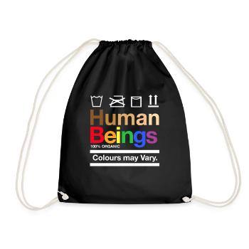Human beings 100% Organic Colors may vary - Drawstring Bag - black - Front