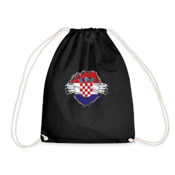 Croatia Croatia Flag Flag Croatian Gift - Drawstring Bag - black - Front