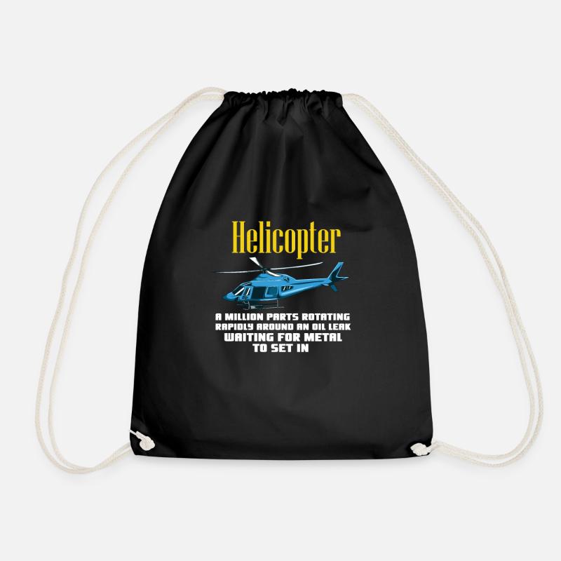 HELICOPTER: Helicopter Definition Gift - Turnbeutel - Schwarz
