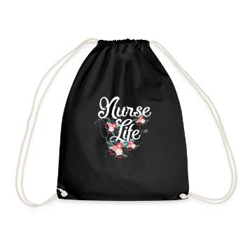 Fleur d'hôpital vie infirmière - Sac de sport léger - noir - Devant