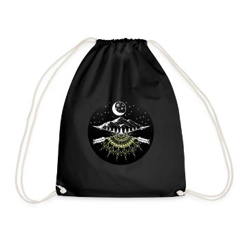 Moon night nature nature person gift - Drawstring Bag - black - Front