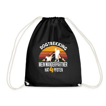 Dogtrekking randonnée avec chien canicross cadeau - Sac de sport léger - noir - Devant