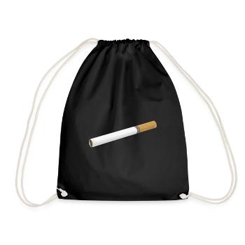 Cigarette smoking smoker vaping vaper vaping - Drawstring Bag - black - Front