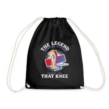 Funny Knee Surgery Get Well Soon Gift design - Drawstring Bag - black - Front