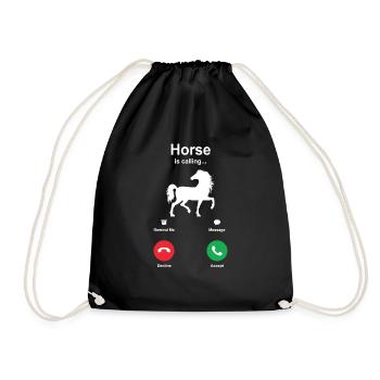 Cheval chevaux mignon équitation cadeau idée cadeau - Sac de sport léger - noir - Devant