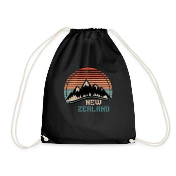 Retro New Zealand - Drawstring Bag - black - Front