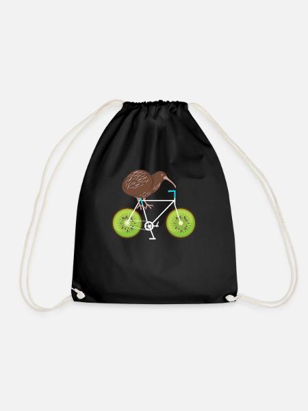 Neuseeland Kiwi Fahrrad - Turnbeutel - Schwarz
