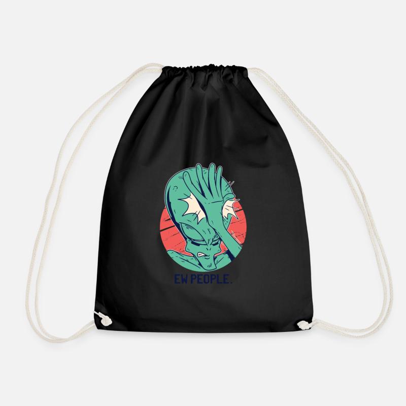 Alien - Ew Peopleplanetconspiracycosmosflying sauc - Drawstring Bag - black
