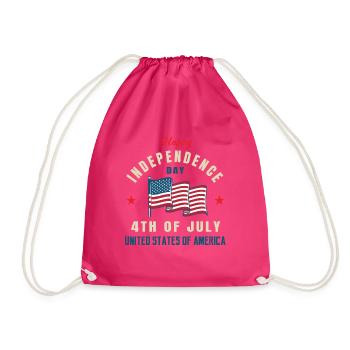Independence Day July 4th - Drawstring Bag - fuchsia - Front