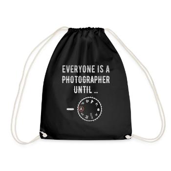 Fotograf - Turnbeutel - Schwarz - Vorne