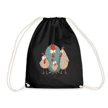 Famille de poulet fou - Sac de sport léger - noir - Devant