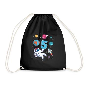 Astronaute fusée 5ème anniversaire de l’espace 5 ans - Sac de sport léger - noir - Devant