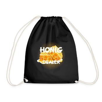 Imker Imkerin Biene Bienen Honig Bienenhonig - Turnbeutel - Schwarz - Vorne
