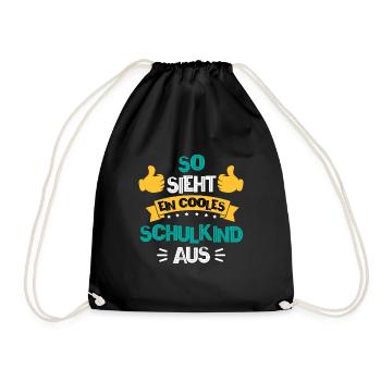Schulkind - Turnbeutel - Schwarz - Vorne