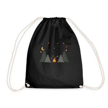 Feu de camp nature étoiles et camping citation - Sac de sport léger - noir - Devant