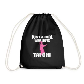 Just A Girl Who Loves Wushu Tai Chi Gift - Drawstring Bag - black - Front
