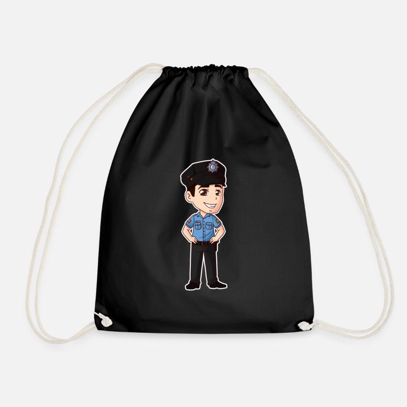 Polizei Polizist Polizeibeamter Ordnungshüter Cop - Turnbeutel - Schwarz