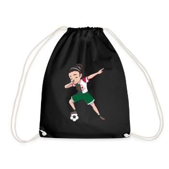 Algeria Women's Soccer Footballer Girl Soccer - Drawstring Bag - black - Front