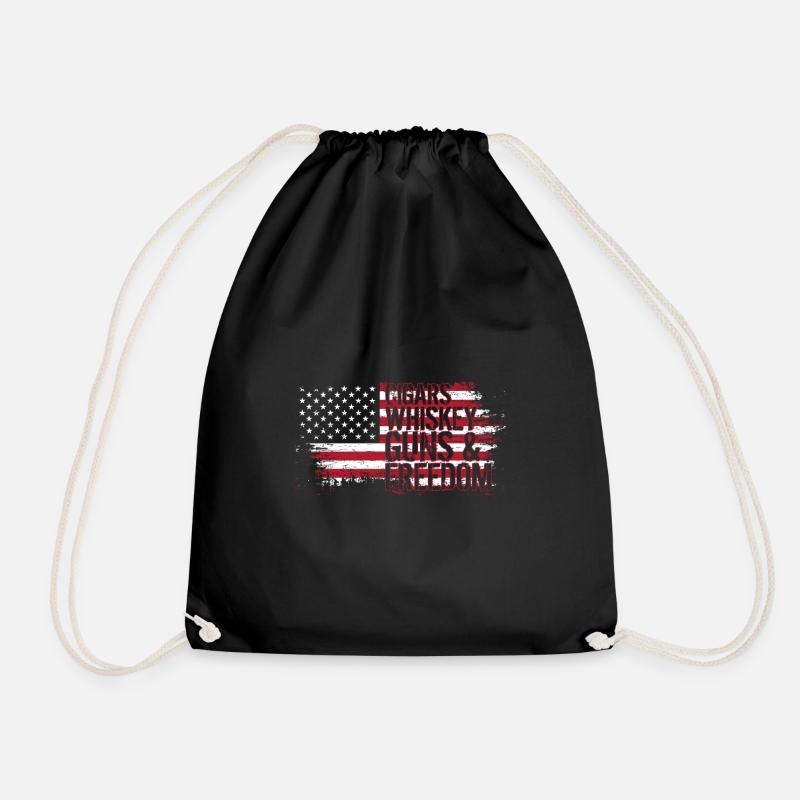 USA Flag - Turnbeutel - Schwarz