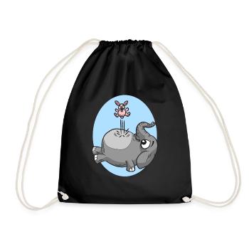 Sauter la souris sur l'éléphant - Sac de sport léger - noir - Devant