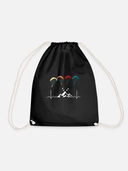 Cadeau de parachute de battement de coeur parapente - Sac de sport léger - noir