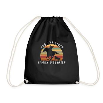 L'amour des chiens et des chevaux - Sac de sport léger - noir - Devant