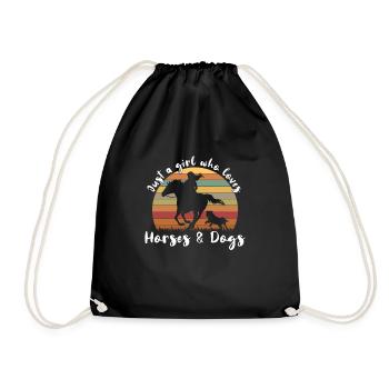 Just a girl who loves horses and dogs - Turnbeutel - Schwarz - Vorne