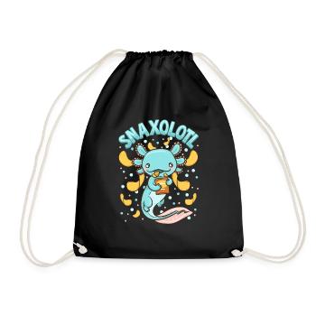 Mignon et drôle Snaxolotl Adorable Snacking Axolotl - Sac de sport léger - noir - Devant