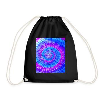 Abstract Pattern Colorful Batik Purple Blue - Drawstring Bag - black - Front
