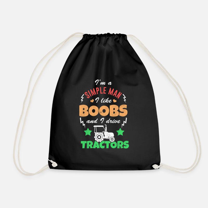 tractor - Drawstring Bag - black