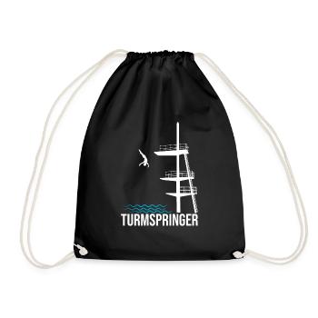 Turmspringer Sprungturm Tricks Turmspringen - Turnbeutel - Schwarz - Vorne