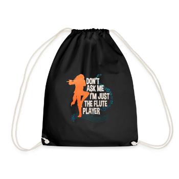 flute - Drawstring Bag - black - Front