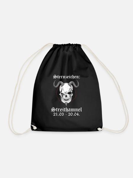 Sternzeichen Streithammel für Widder - Turnbeutel - Schwarz