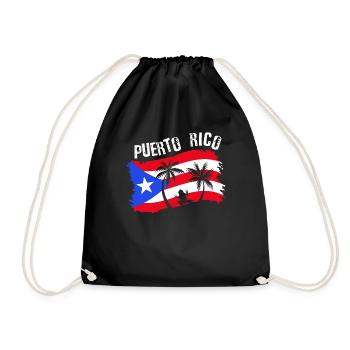 Distressed Style Puerto Rico Frosch Geschenk Design - Turnbeutel - Schwarz - Vorne