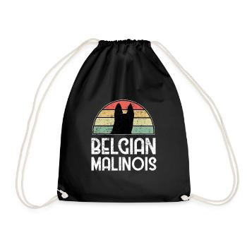Belgian Shepherd Dog Animal Belgian - Drawstring Bag - black - Front