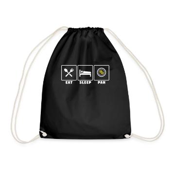 Eat sleep pan - gold panning and gold prospecting - Drawstring Bag - black - Front