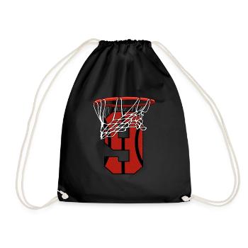 9 years basketball birthday - Bball - Drawstring Bag - black - Front