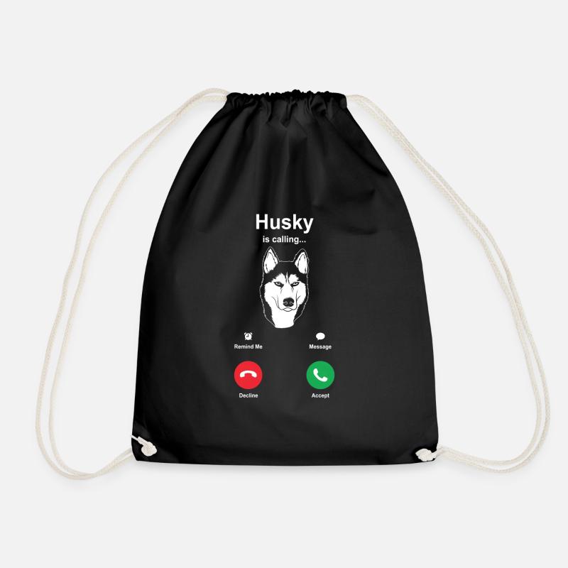 Husky Schlittenhunde - Turnbeutel - Schwarz