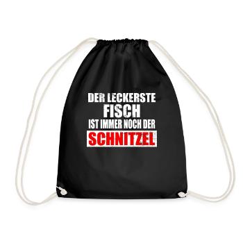 Schnitzel Schweineschnitzel Schnitzelklopfer Shirt - Turnbeutel - Schwarz - Vorne