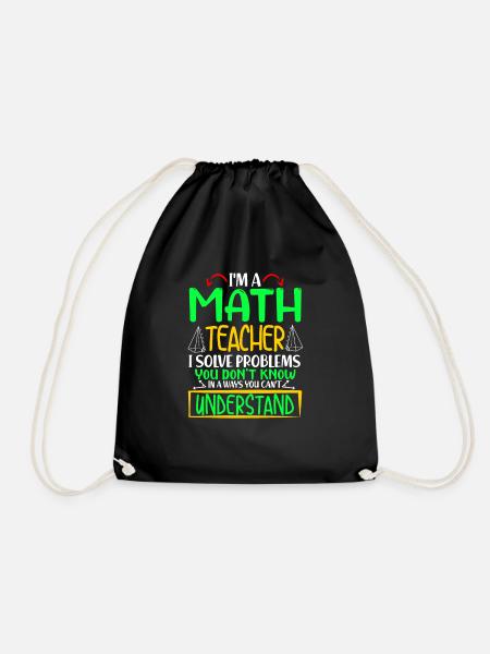 Mathe Nerd Lehrer Geschenk - Turnbeutel - Schwarz