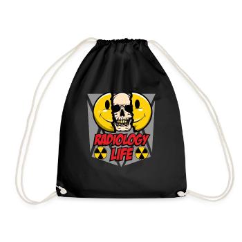 Unique Radiology Tech Gift - Radiology Life - Drawstring Bag - black - Front